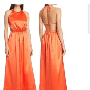 STAUD Orange Backless Dress